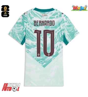 Portugal Bernardo Silva #10 Segunda Equipación Mujer Mundial 2026 Manga Corta